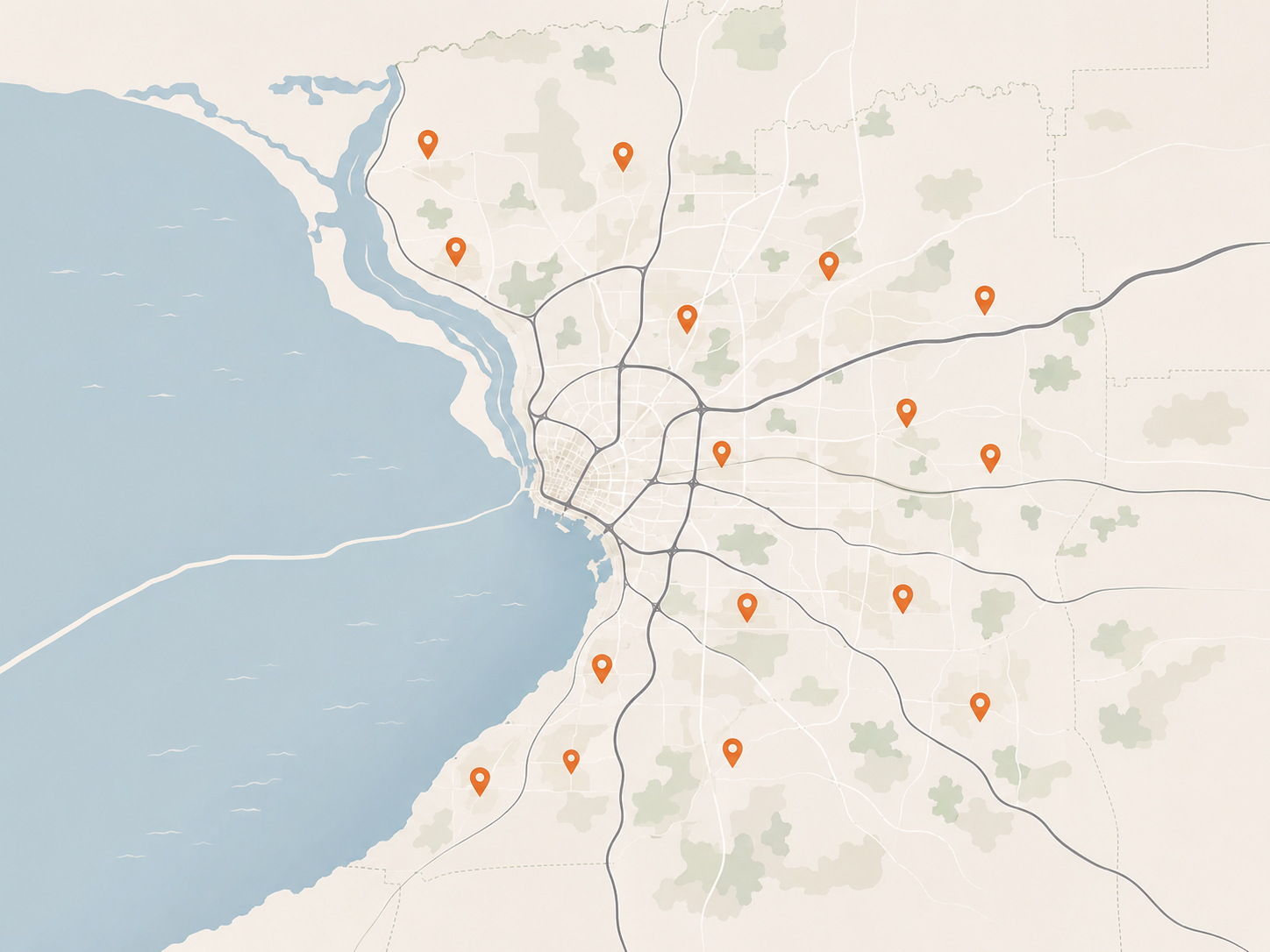 Map of Buffalo and Western New York service area